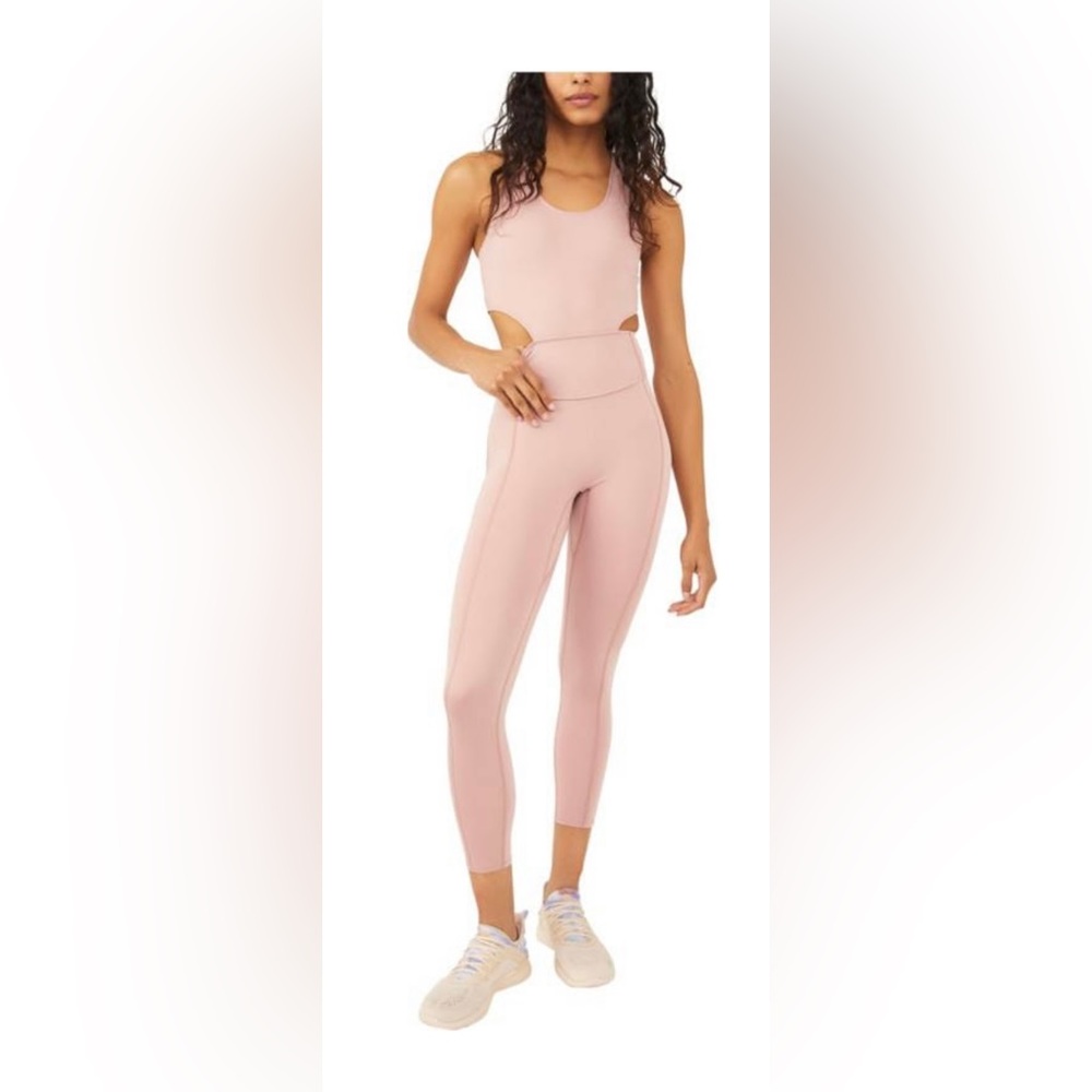 NEW FP Movement Women's Back It Up Onesie Mauve Swoon Size L Free People Large